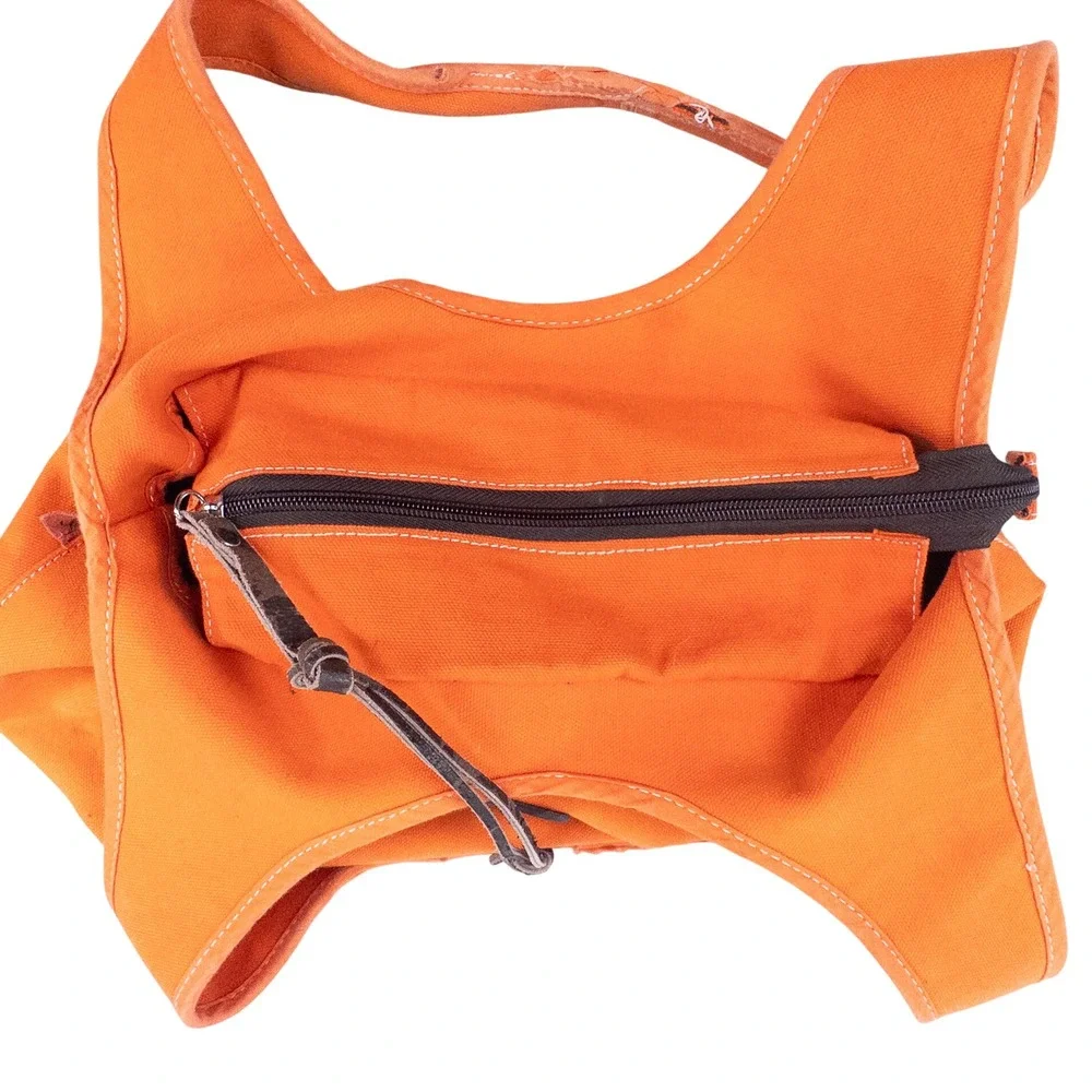 Baldinini 1882 Orange Canvas Espadrille Tote Bag Made in Italy